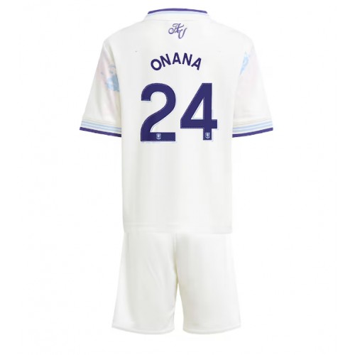 Aston Villa Amadou Onana #24 Tredje sæt Børn 2025-26 Kortærmet (+ Korte bukser)